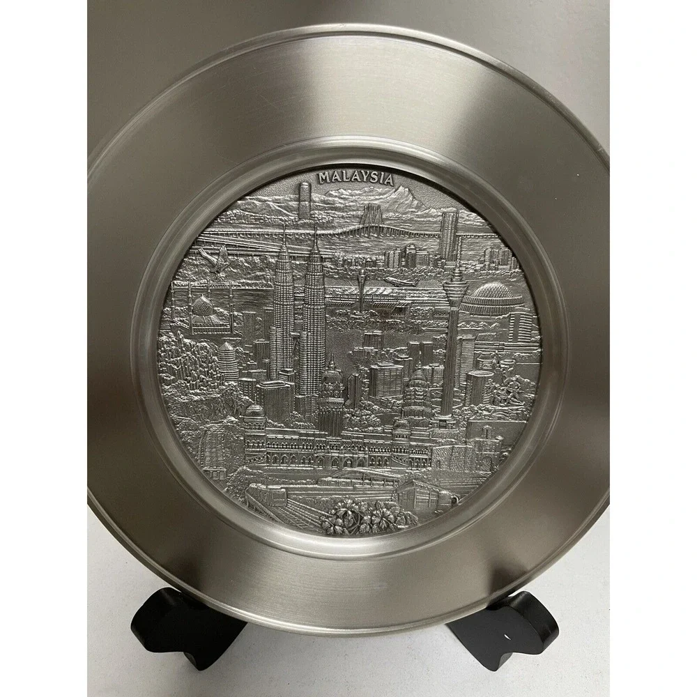 Royal Selangor‎ Malaysian Collection Pewter Malaysia Landmarks Plate & Easel NIB